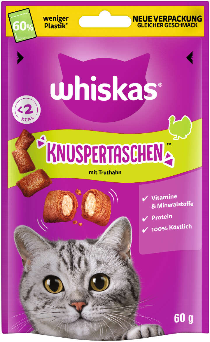 whiskas Katzenleckerli Knuspertaschen mit Truthahn